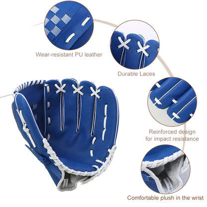 10.5/11.5/12.5 Inch Outdoor Sport Baseball Glove - Kids Youth Adults Practice Glove for Sports