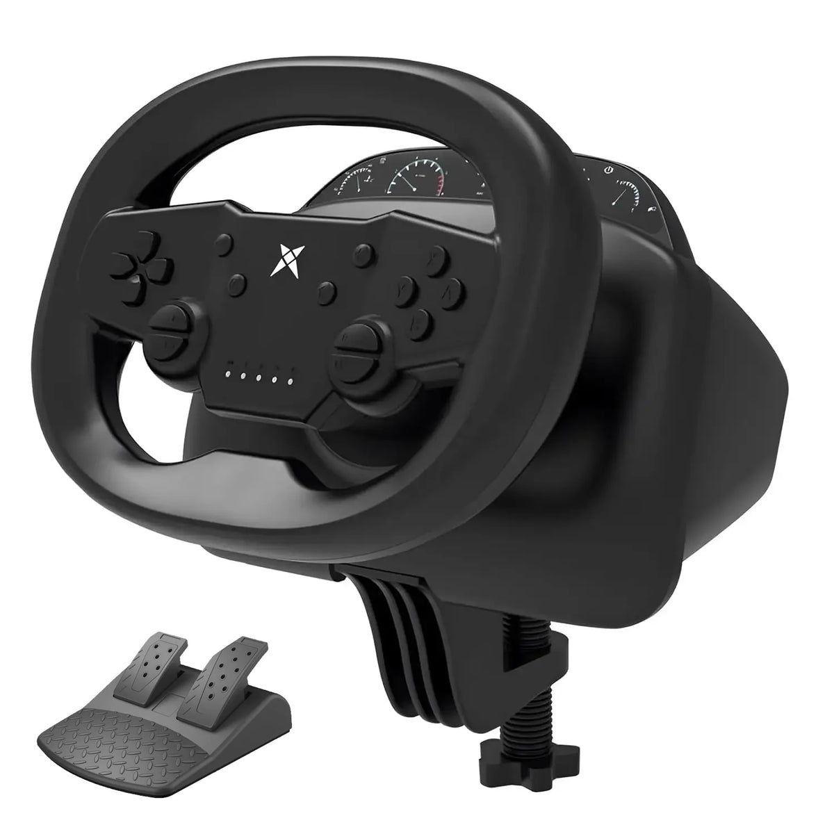 DOYO Racing Game Steering Wheel Vibration Controller Simulation Racing Pedals for Switch/PC/PS4/PS3/iOS and Android Phones