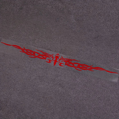 1PC Laser Reflective Wing Stripe Decal - 98.5x11.8cm Vinyl Sticker for Car Exterior (Cool Totem Design, Waterproof)