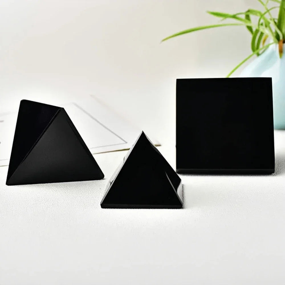 3-7cm Natural Obsidian Pyramid Reiki Energy Stone Decorative Tabletop Decoration Living Room Mineral Triangle crystals  decor