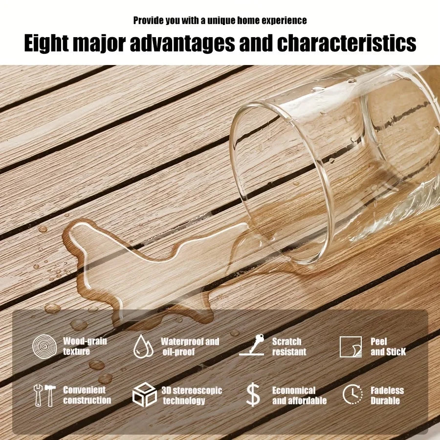 10pcs 30x30cm Peel and Stick Wood Slat Wall Panels| Decorative wall panels, self adhesive, living room, bedroom, not real wood