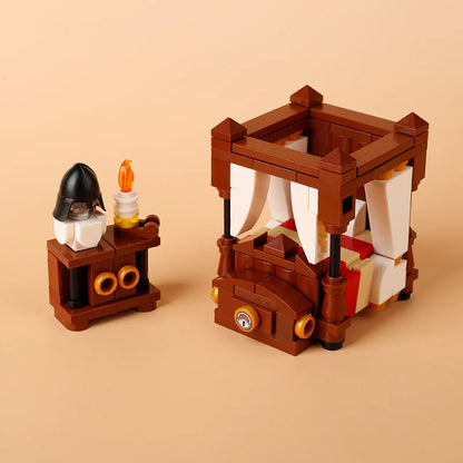 MOC Notice Board Building Blocks Bee Farm Fountain Bonfire Stove Medieval Town Street View Water Wall Bridge Road Sign Brick Toy