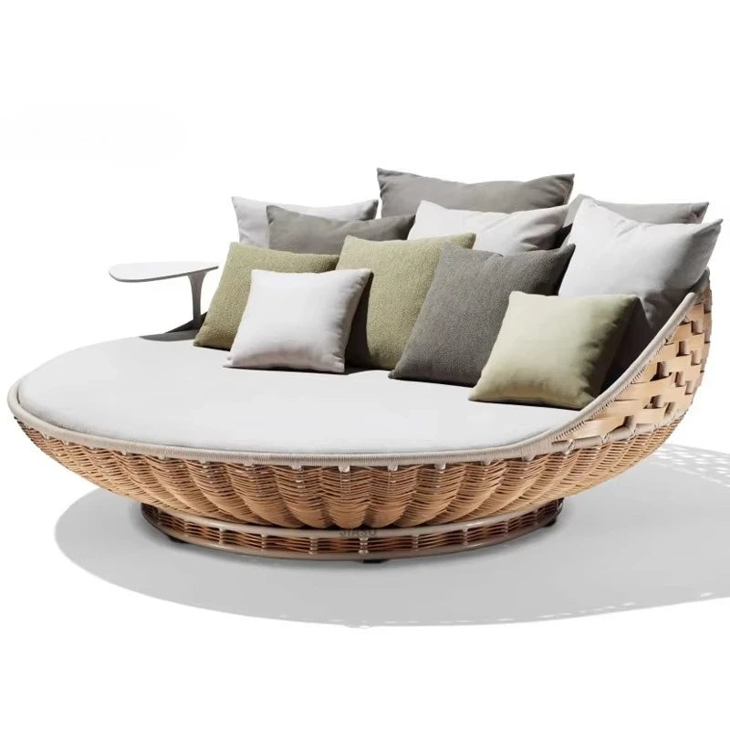 Outdoor Swing Bed Hanging Daybed Modern Swing Sofa Adult Garden Furniture Porch Rope Wicker Rattan Round Hanging Bed
