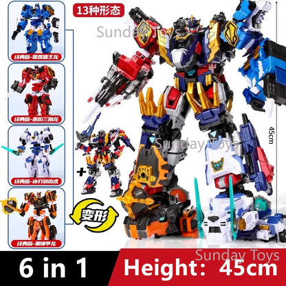 New Miniforce 8 Super Dinoid Transform Combined Mecha Robot Action Figures Toys Mini Force Rex Battle King Deformation Model Toy