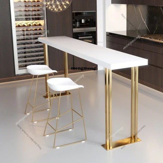 R Nordic Style Light Luxury Bar Tables Solid Wood Lean Against The Wall Coffee Shop Domestic Bar Tables Side Furniture Mesa