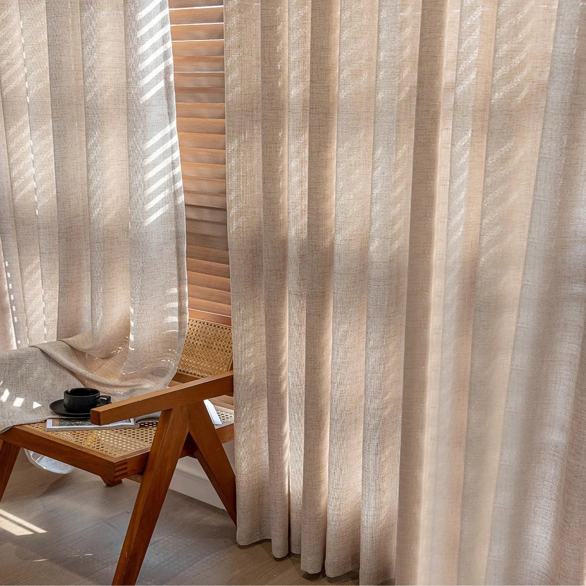 1pc Japanese linen sheer curtain windproof breathable semi dark bedroom living room partition curtain  Mosquito prevention