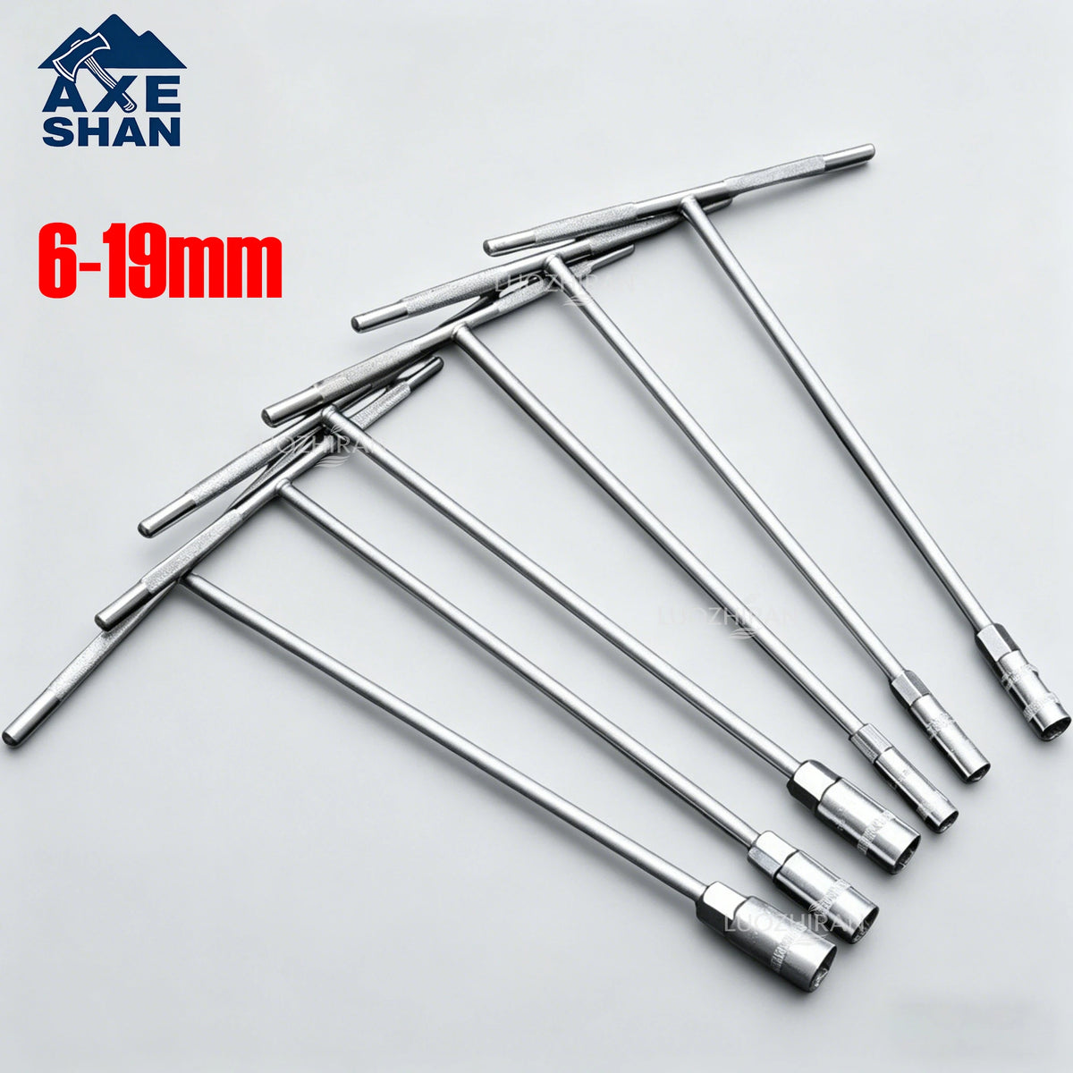 6-19mm T-Handle Socket Wrench Extended Hex Spanner Industrial Grade T-Shape Hand Tool for Car Bike Machinery Repair Household