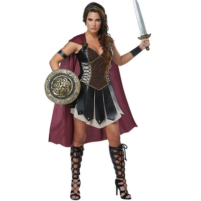 Halloween Medieval Warriors Xena Costume Women Roman Princess Spartan Gladiator Soldier Cosplay Fancy Dress