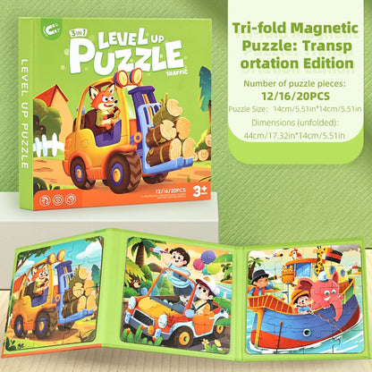 New Kids Magnetic Jigsaw Book Puzzle Game Baby Early Learning Animal Fruit Traffic Cognition Educational Toy Gifts for Children