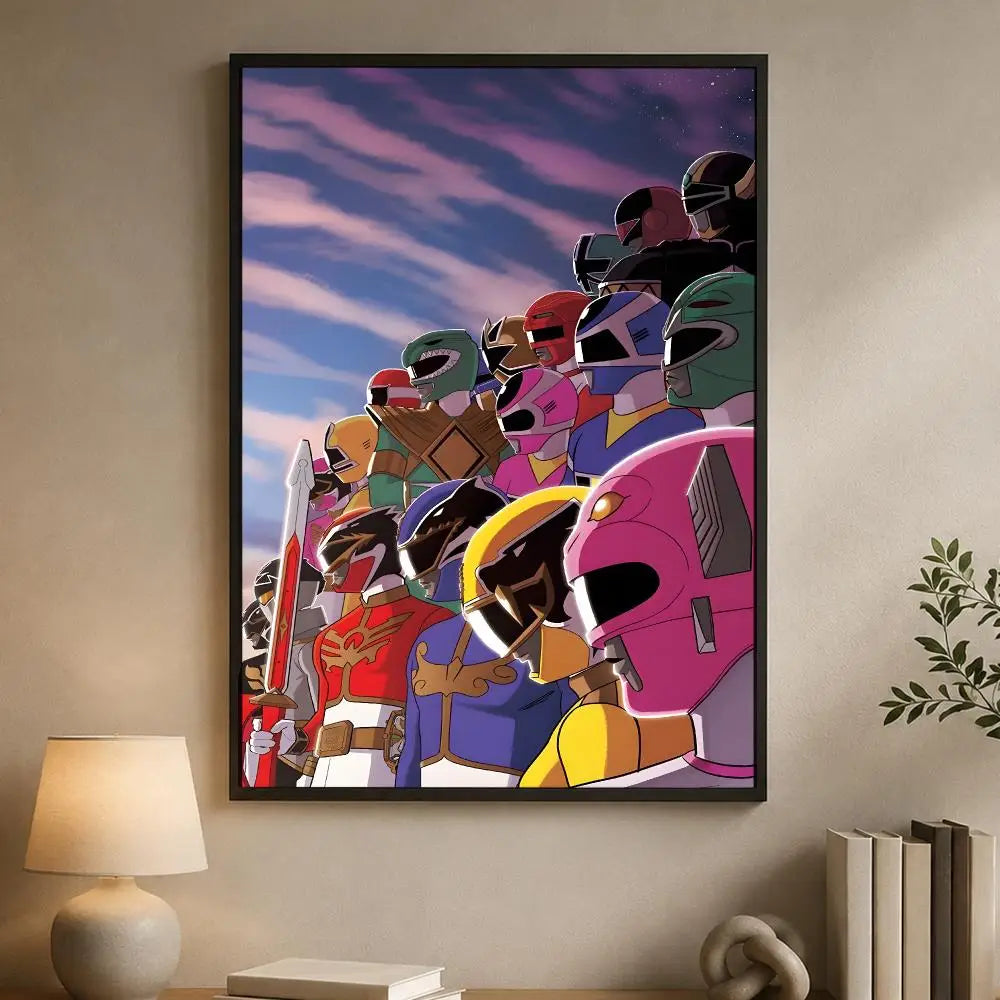 Mighty Morphin Power Rangers Poster PP Paper Decorative Wall Art for Living RoomsBedrooms Bars Cafes Stylish Home Decor Gift