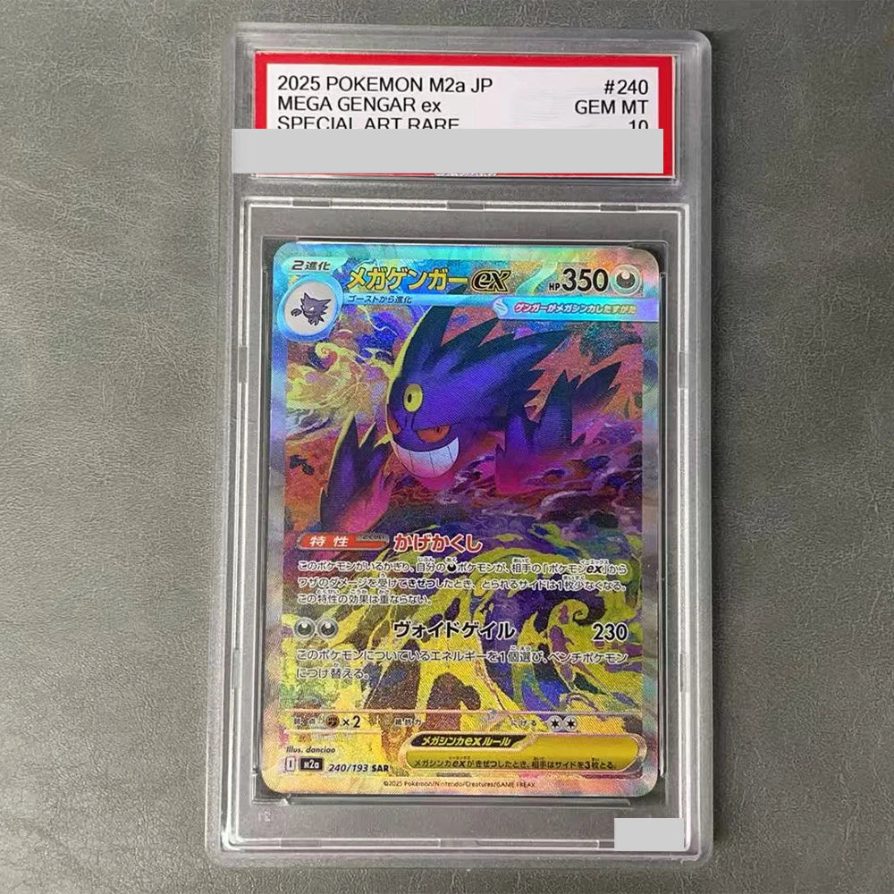 2025 M2a JP #240 MEGA GENGAR Ex DIY Proxy PTCG Graded Collection Card Special Art Rare GEM MT 10 Card Holographic Label Gifts