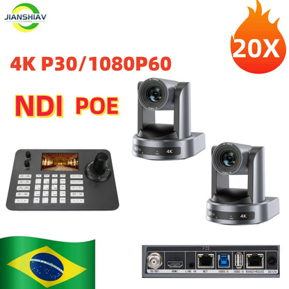 4K NDI 1pc-10pcs PTZ Camera SDI HDMI POE USB 20 Zoom Video Conference Camera for Church Business Meeting 1PC Controller Keyboard