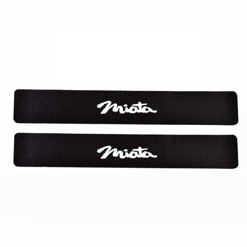 For  Mazda Miata Door Threshold Plate Car Door Sill Step Plate Carbon Fiber Pu leather Car-Styling