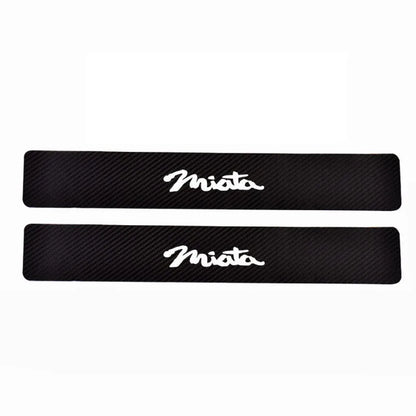 For  Mazda Miata Door Threshold Plate Car Door Sill Step Plate Carbon Fiber Pu leather Car-Styling