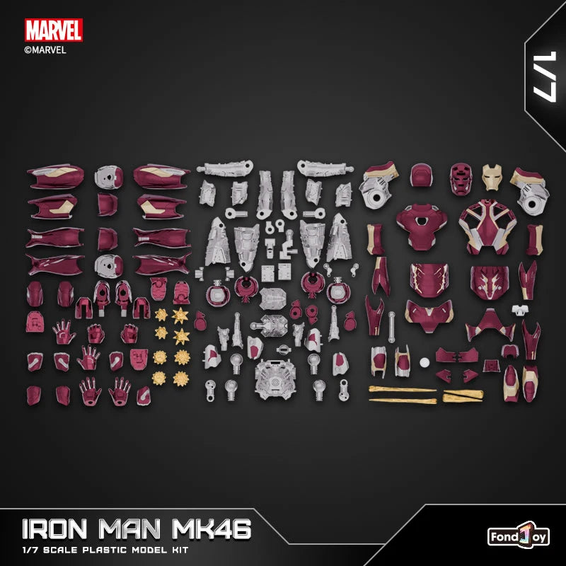 Fondjoy Marvel Iron Man MK46 Assembled Model Action Figures Reactors Can Emit Light Collect Desktop Ornament Boy Toy Idea Gifts