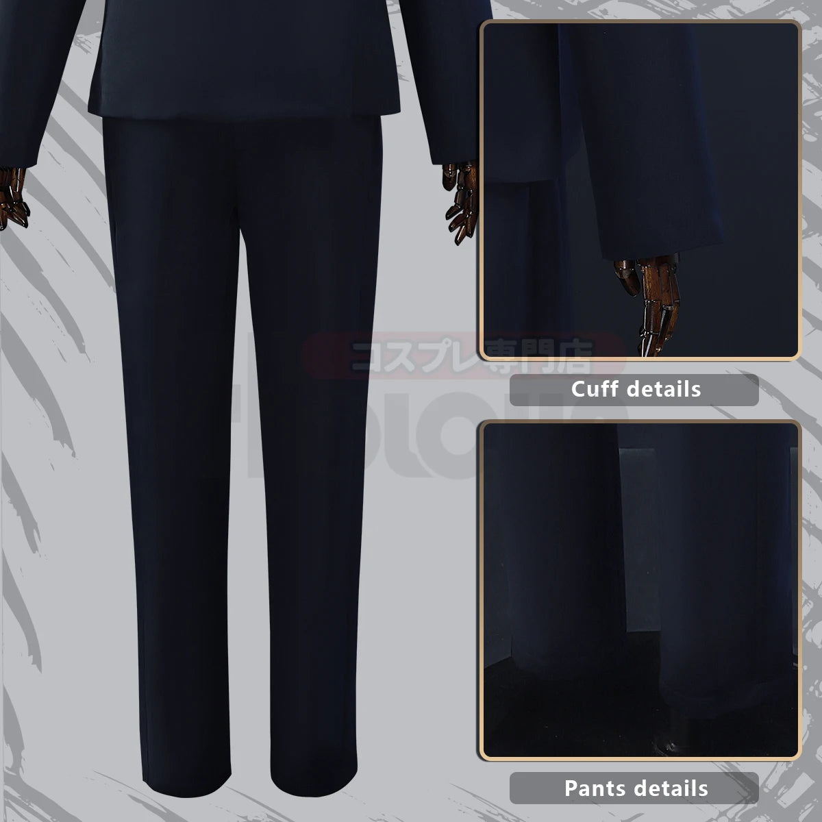 HOLOUN Jujutsu JJK Manga Anime Suguru Geto Satoru Gojo Cosplay Costume Wig Dark Blue Jacket Pants Uniform Rose Net Halloween