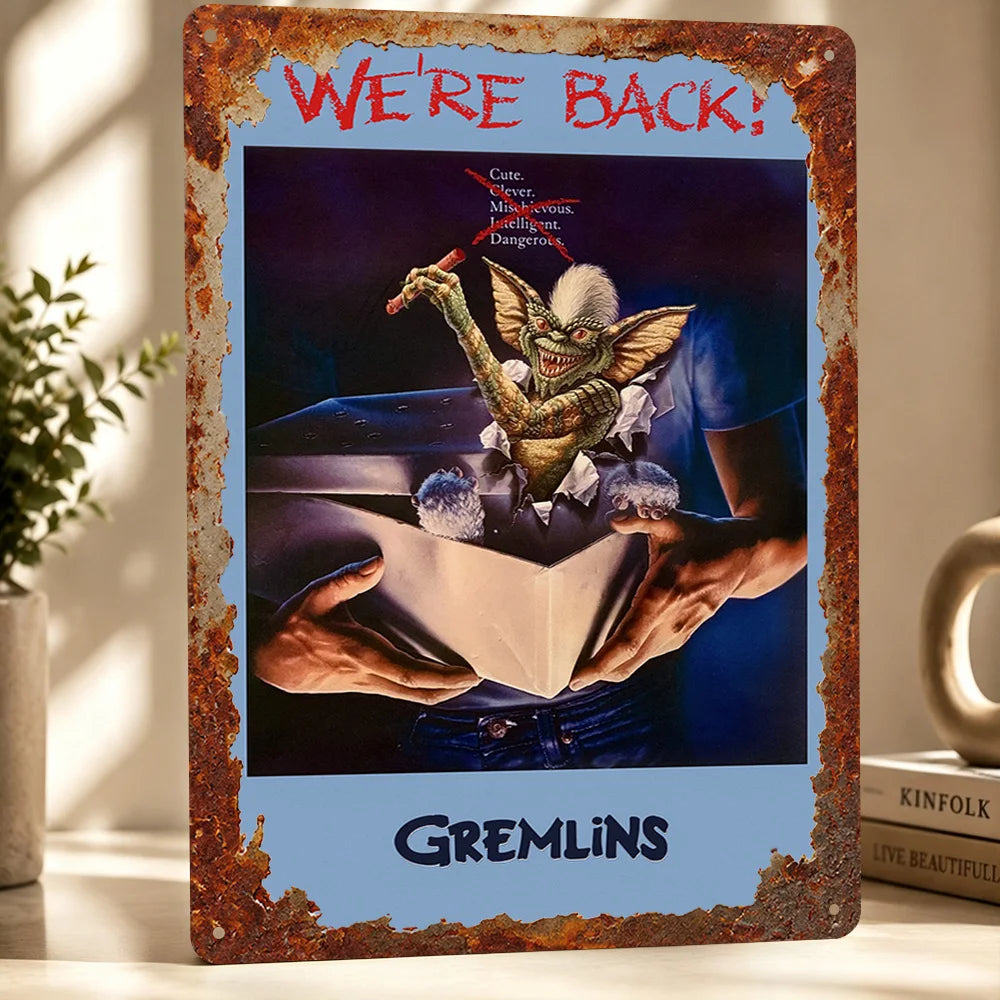 Gremlins Aluminum Posters Customized Metal Tin Sign Vintage Premium Dramatic Screen Scene Wall Art For Film Fans And Theaters