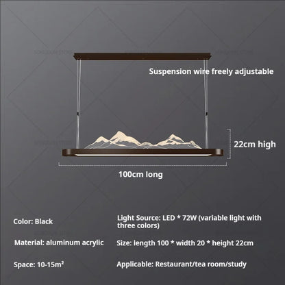 Modern Simple Living Room Light Study Light Tea Room Bar Zen Landscape Chandelier