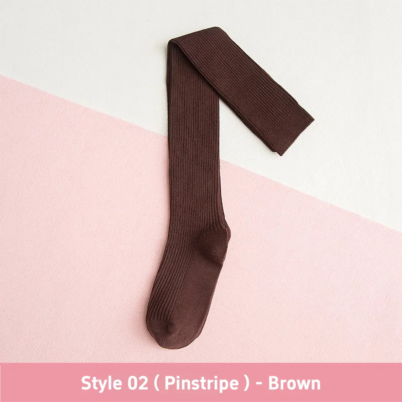 1 3 Pairs Women's Cotton Thigh High Socks Over The Knee Colorful Striped Pattern Casual Daily Wear Fashion Socks Black White