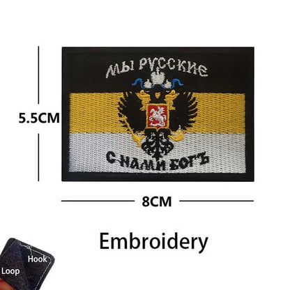 Russian Eagle Flag Emblem Russia Soldier,Knights Clothes Applique Embroidered Patch,Reflective Badges Military Tactical Stickers