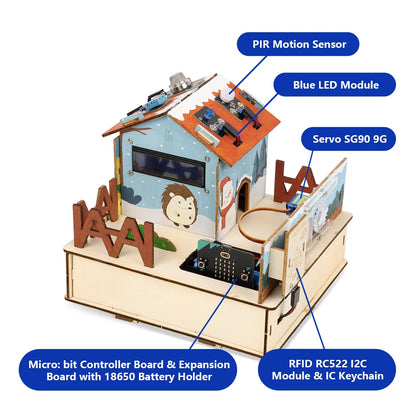 ACEBOTT Learning Kit Microbit Smart Home Automation Projects STEM Education Wooden House MakeCode