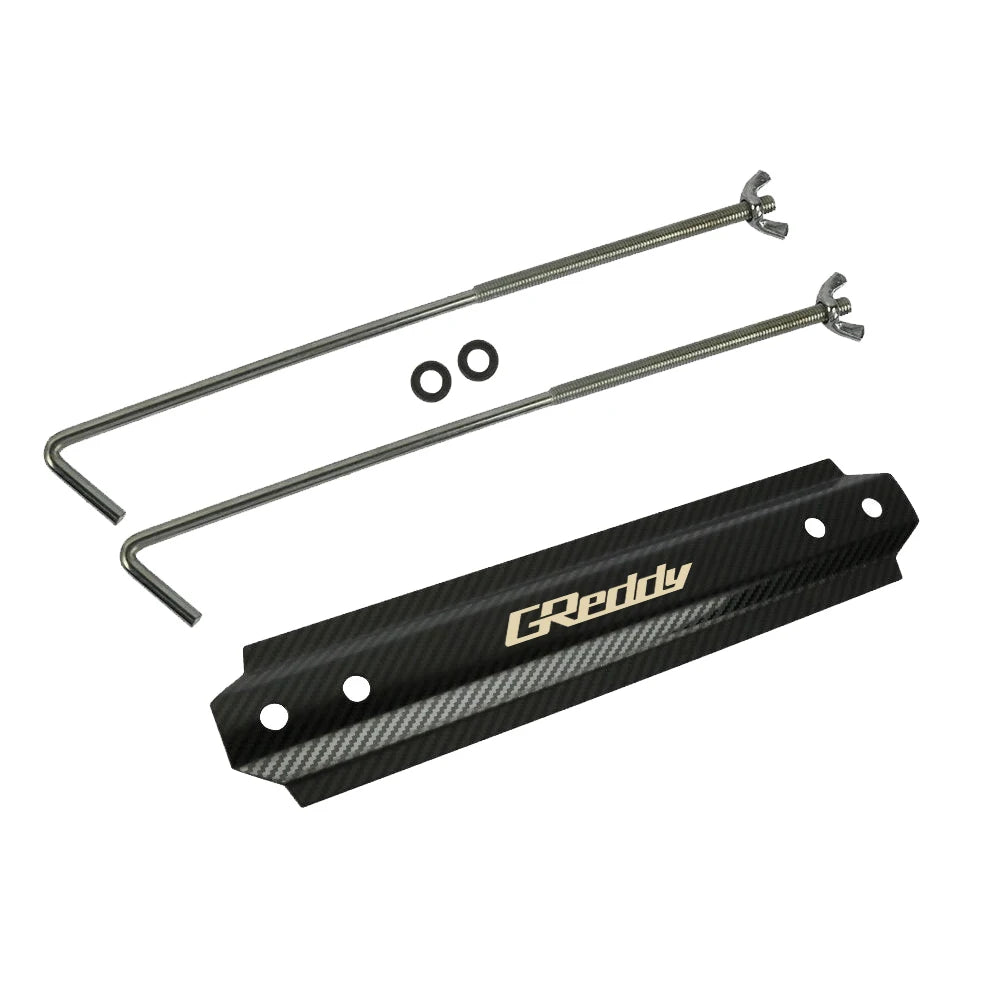 JDM New Greddy Style Racing Carbon Fiber Aluminum Car Battery Tie Down Mount Bracket Brace Bar For Universal Auto Car Accessorie
