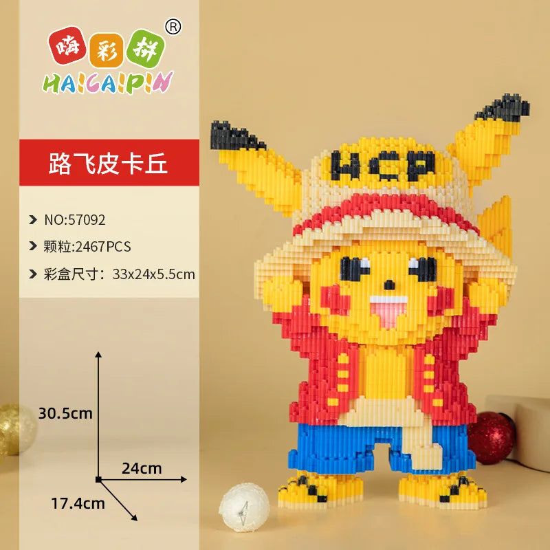 Pokemon Gengar Building Block Bulbasaur Charmander 3D Model Assembly Connection Mini Brick Figure Toys for Home Decora