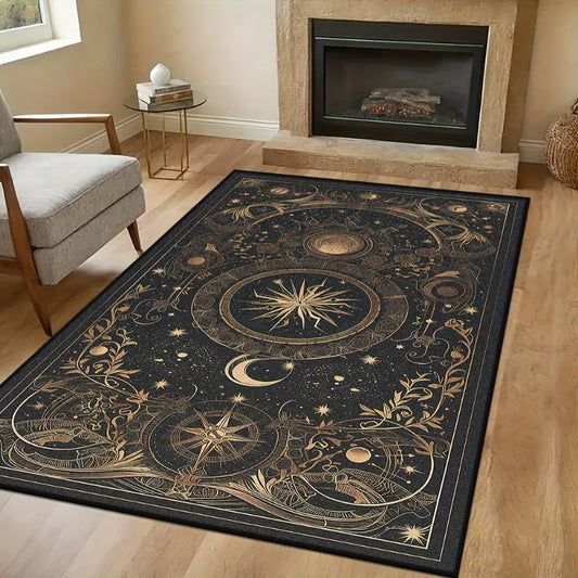 Witch Sun Moon Pentagram Carpet Altar for Living Room Gothic Decor Sofa Table Area Rugs Bathroom Doormat Anti-slip Floor Mats