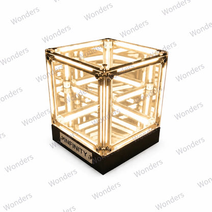 Hypercube LED Box Geek DIY Wireless Table Light Figure Display Case Infinity Mirror 4D Box Abyss Tunnel Ornament