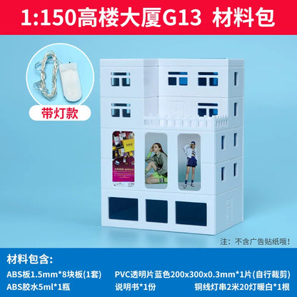 1/150 N Scale Diorama Models Architecture Building House Outdoor City Railway Layout Street Building Scene Model Toy Gift