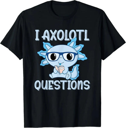 I AXOLOTL QUESTIONGS Children Boy Girl T shirt 2026 New Summer Short Sleeve T-Shirt Cute Style kidS casual SPORTS Tops