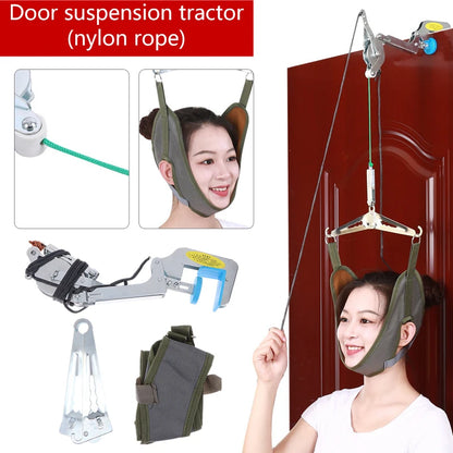 Cervical Traction Over Door Neck Massager Device Kit Stretcher Adjustment Chiropractic Back Head Massager Relaxation