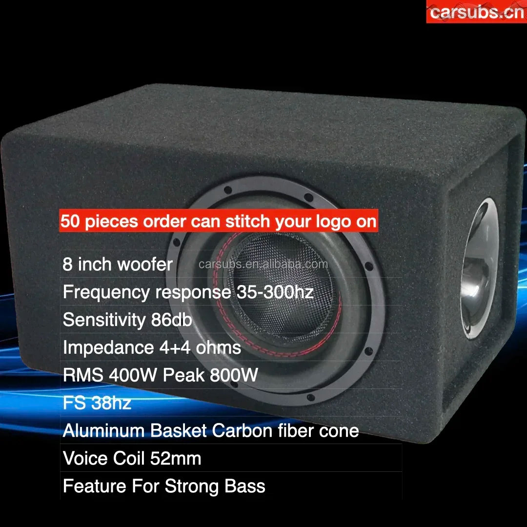 2026/Truck VAN SUV Car Active Amplified Subs Built in Box Enclosurer 8 inch Peak 1000W 8" Car Tubed Active Subwoofer