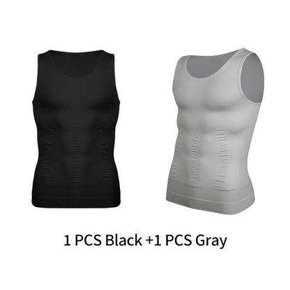 Mens Slimming Body Shaper Vest Shirt Abs Abdomen Slim Gym Workout Tummy Control Compression Tank Top Sleeveless Shapewear