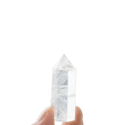 Natural Transparent Quartz Column Transparent Delicate White Crystal Hexagonal Obelisk 50-80mm Wandstone Room Decoration Gift