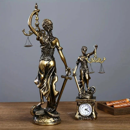 European style creative retro home imitation copper goddess of justice ornament decoration living room office desk ornament 1PCS