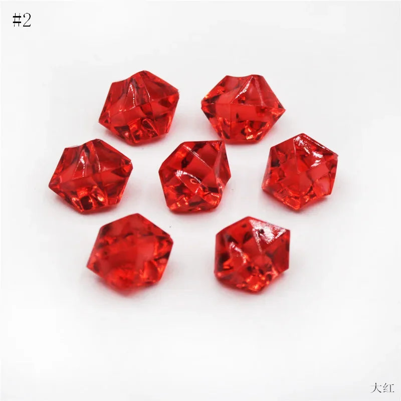100Pcs 11*14mm Crushed Diamond Ice Crystal Clear Plastic Rocks Fake Diamonds Clear Acrylic Gems  for Decor Photography Prop