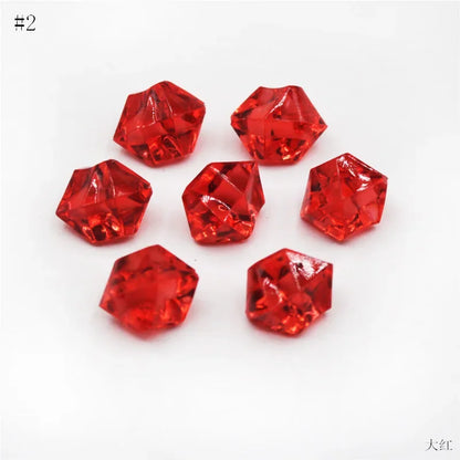 100Pcs 11*14mm Crushed Diamond Ice Crystal Clear Plastic Rocks Fake Diamonds Clear Acrylic Gems  for Decor Photography Prop