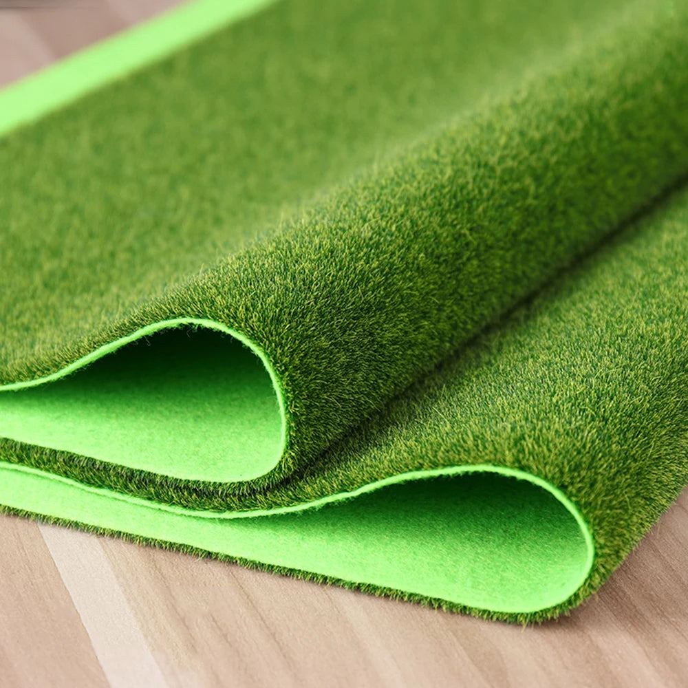 15/30/50cm Quadrate Fairy Garden Grass Mat Green Artificial Lawn Turf Carpet Fake Sod Garden Moss For Dollhouse Decal Toy House