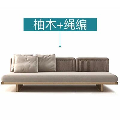 Woven Rattan Outdoor Sofa with Solid Wood Base, Weather-Resistant Patio Couch, 3-Seater Lounge Sofa for Balcony & Garden