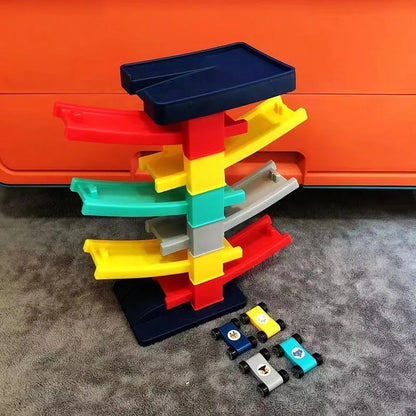Car Racing Track Ramp Toy Children Garage Catapult Track Game Toy Kids Building Parking Lot Gas Station DIY Winding Car Road Toy