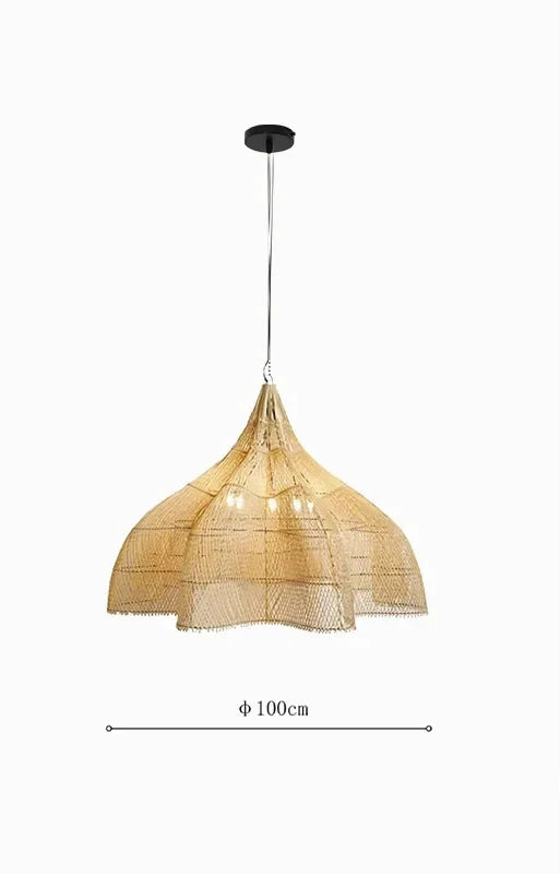 Wabi Sabi Rattan Pendant Lamp Modern Living Room Wicker Pendant Lamp Restaurant Kitchen Dining Room LED Handmade Pendant Light