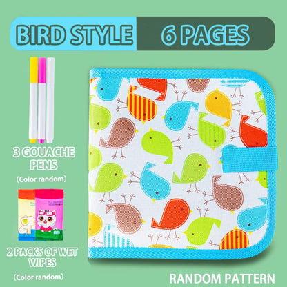 Erasable Doodle Book for KidsToddlers Toys Reusable Drawing Pads with 12 Watercolor Pens Preschool Toy Trip Writing Painting Set