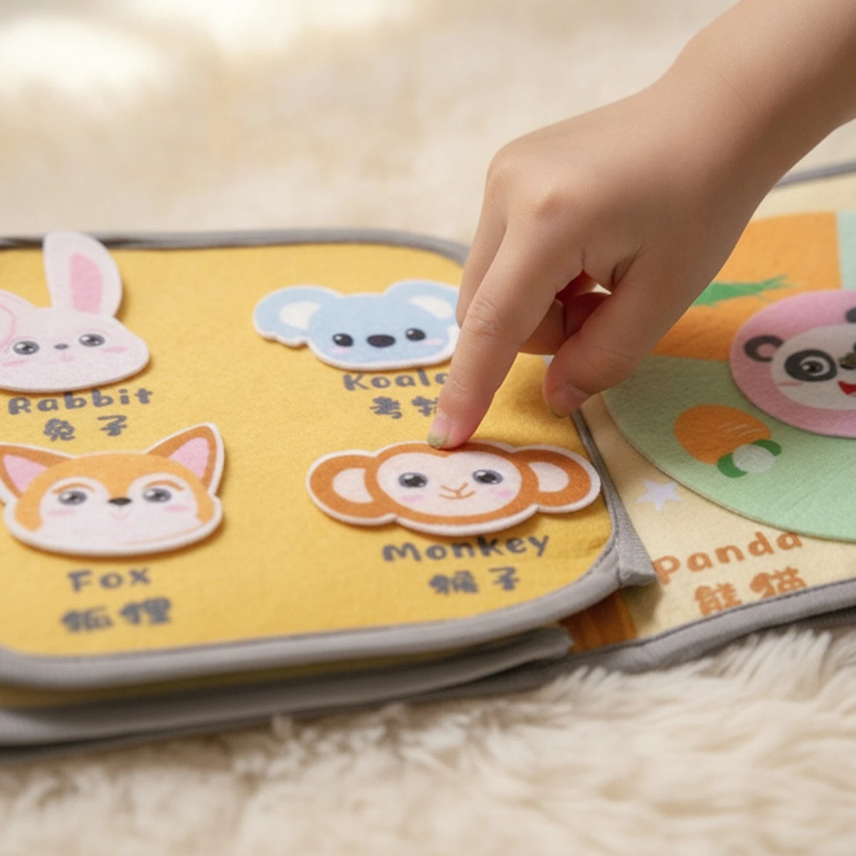 Cloth Book with Hook-and-Loop Early-Learning Baby Soft Book Sensory Educational Toy Long-Lasting Hands-on Learning for Babies