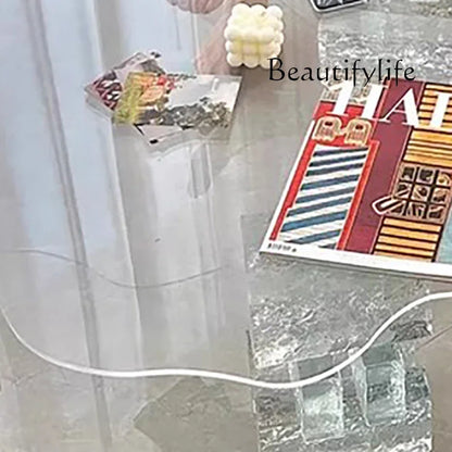 JB Modern Luxury Coffee Table Cloud Shape Design Glass Living Room Coffee Table Unique Glam Table Basse Pour Salon Home Furnitur