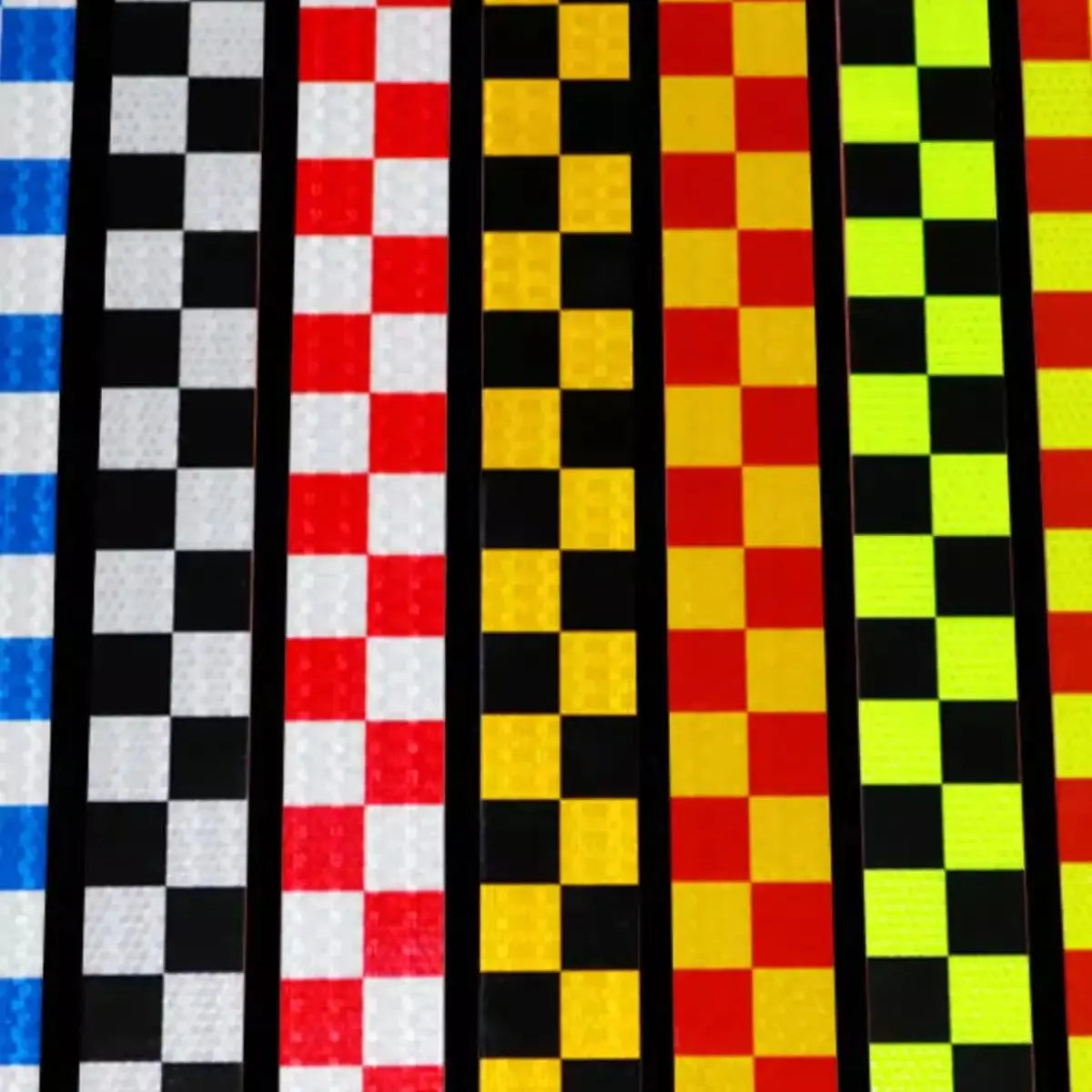 PVC Reflective Sticker Square Grid Checkered Pattern Reflector Tape Red Yellow Fluorescent White Reflect Film For Truck Car Road