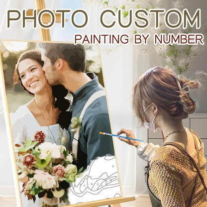 Photo Custom DIY Painting By Numbers Digital Oil Painting For Beginners Coloring By Numbers HandPainted Valentine's Day Present