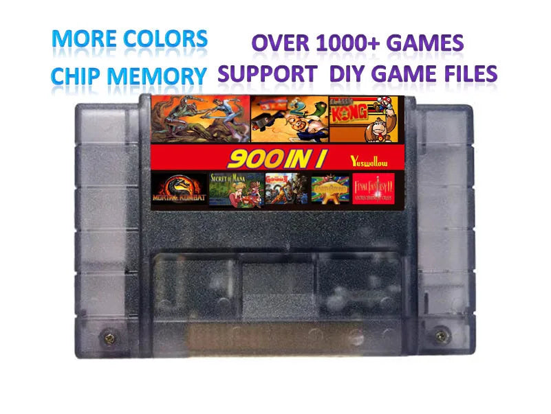 SUMMER FLASH SNES 900 in 1 Pro Game Cartrige for SNES NTSC Edition 16 Bit Video Game Console Cartridge