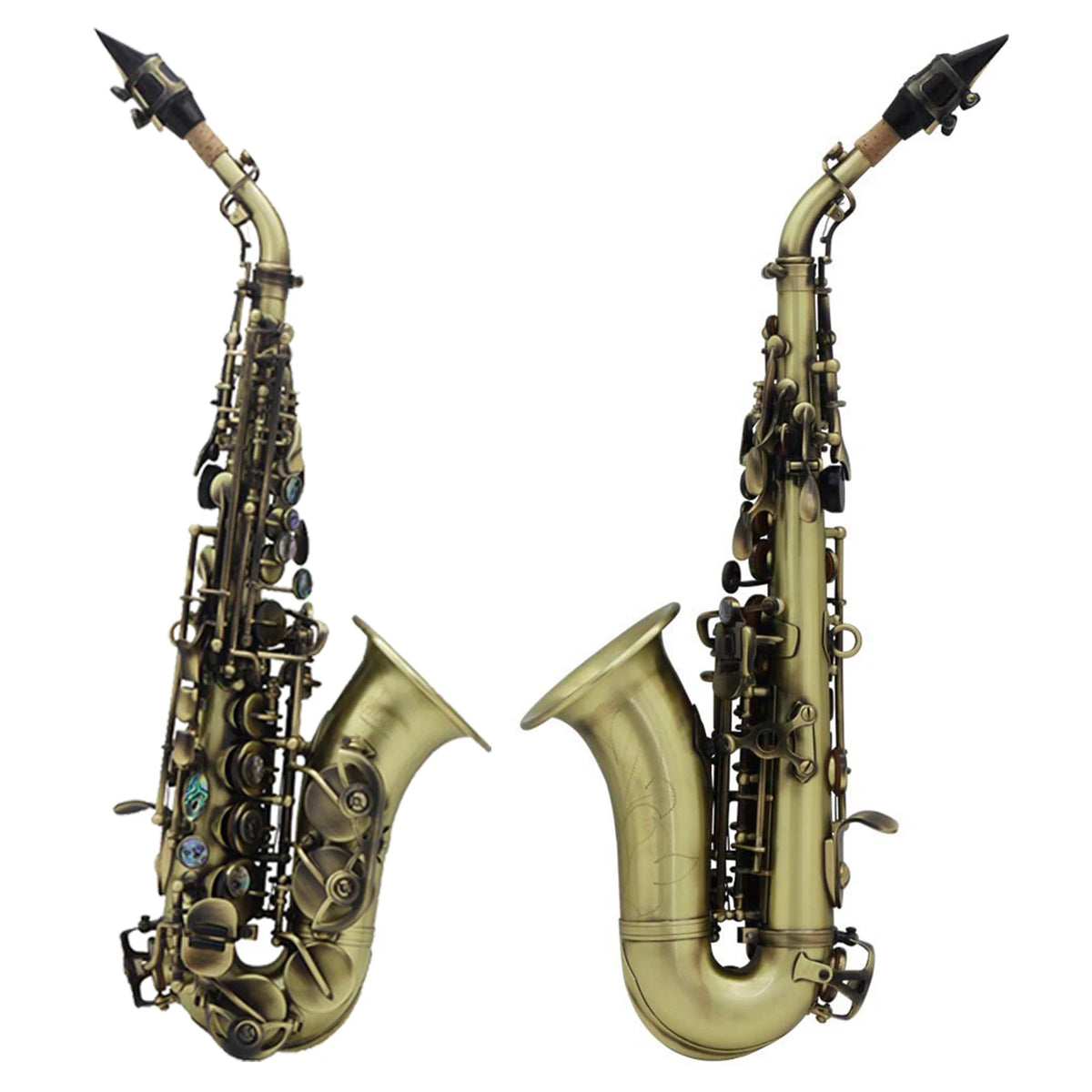 SLADE Soprano Saxophone Bb Flat Sax Brass Body Professional Woodwind Instrument with Case Reed Neck Strap Saxophone Accessories