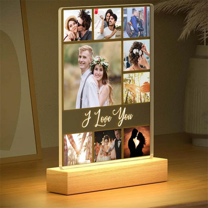 Custom Picture Frame with Photo Personalized Photo Frame with Night Light Customizable Photo Frames Christmas Birthday Gifts